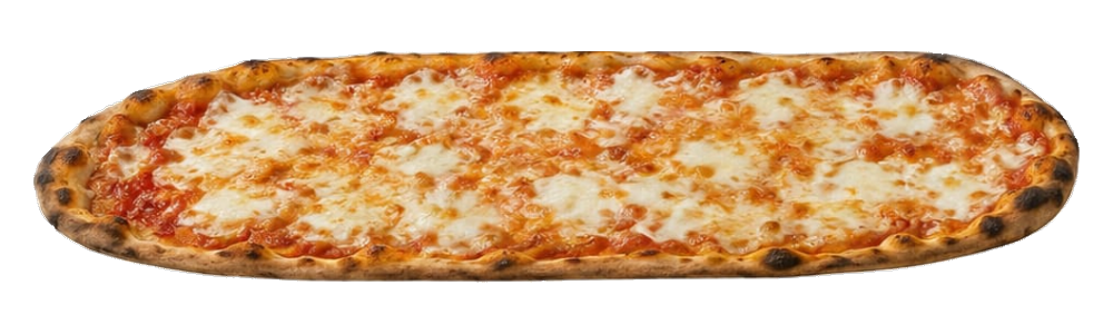 La pizza ovale de Il Giardino, appena sfornata